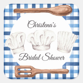 Cooking Up Love Shower Favor Sticker Fyrkantigt Klistermärke