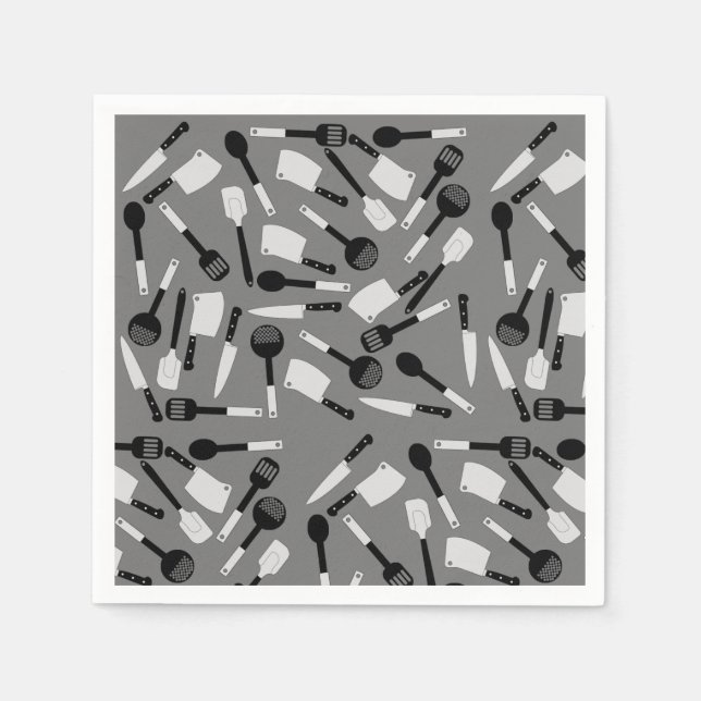 Cooking Utensils Mönster Pappersservett (Framsidan)