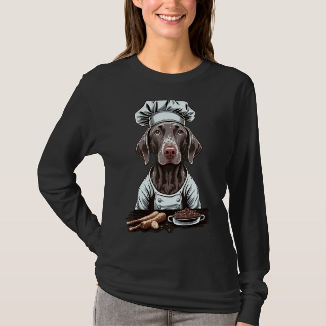 Cooking Weimaraner Restaurant cook on Weimaraner c T Shirt (Framsida)