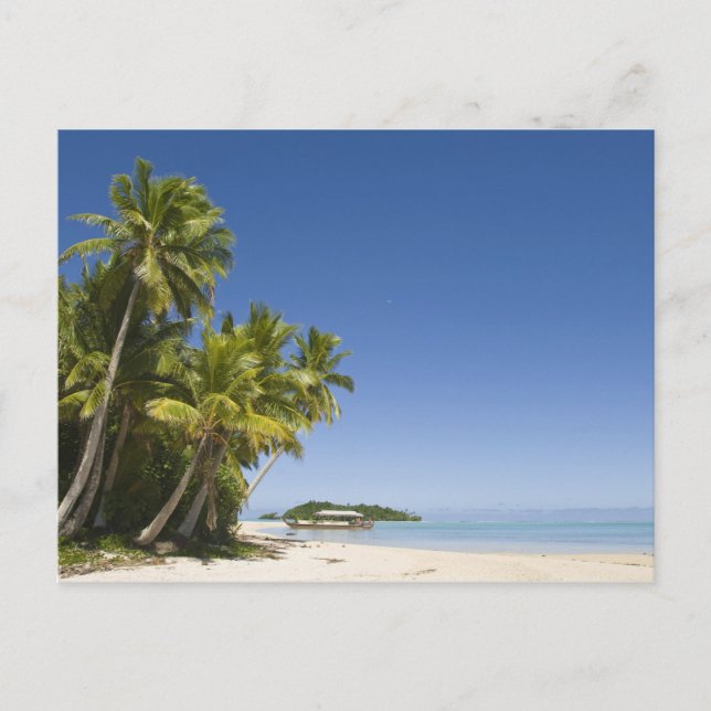Cooköarna, Aitutaki. Polynesisk kanottur till Vykort (Framsida)