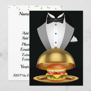 Cookout BBQ Tuxedo Hamburger-inbjudan Inbjudningar