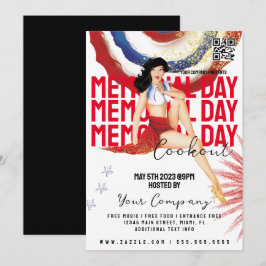COOKOUT Minnesdag Evenemang Girlpatriotiska flygbl Inbjudningar
