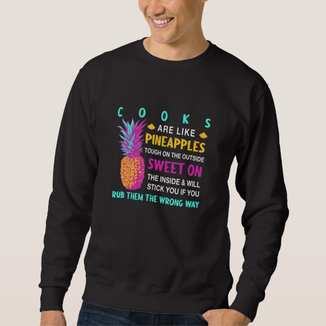 Cooks är som ananas Chef Cooker Col Lång Ärmad Tröja (Framsida)