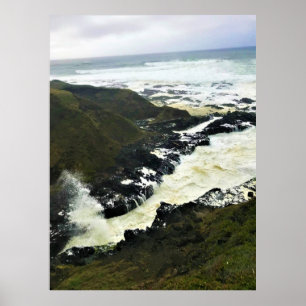 Cook's Chasm, Cape Perpetua, Oregon-kusten Poster