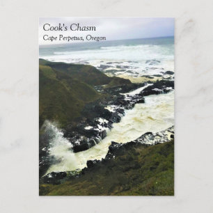 Cooks Chasm, Cape Perpetua, Oregon Kusten vykort