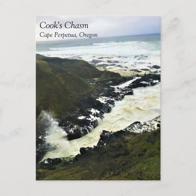 Cooks Chasm, Cape Perpetua, Oregon Kusten vykort (Framsida)