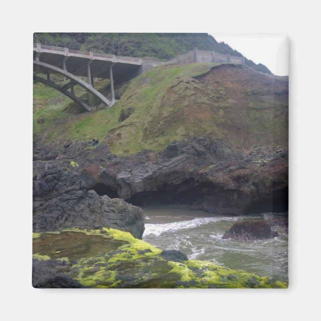 Cooks Chasm, Cape Perpetua, Oregon Magnet (Framsidan)