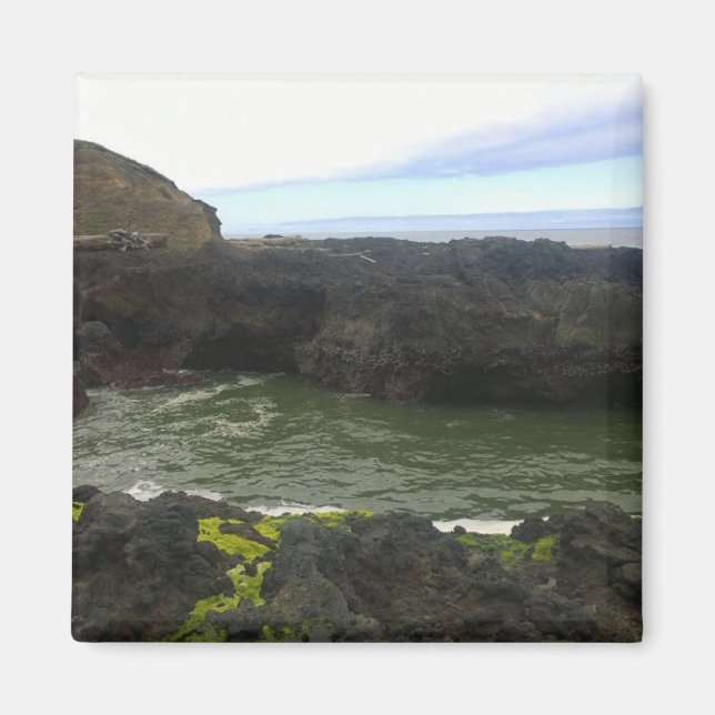 Cooks Chasm, Cape Perpetua, Oregon Magnet (Framsidan)