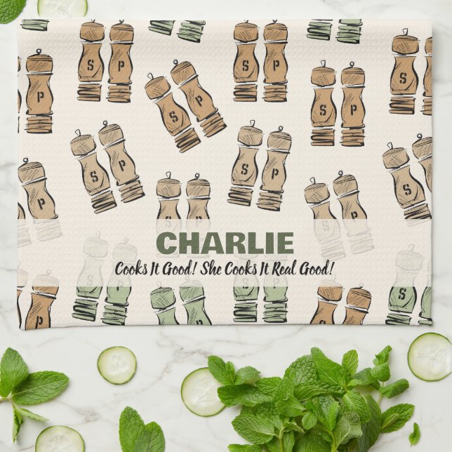 Cooks It Good Personalized  Kökshandduk (Vikta)