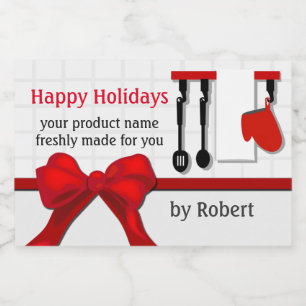 Cooks jul Gift Burk-etikett Mat Etiketter