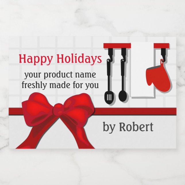 Cooks jul Gift Burk-etikett Mat Etiketter (Singel etikett)