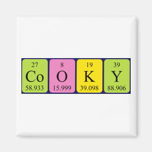 Cooky Periodisk magnet bord namn