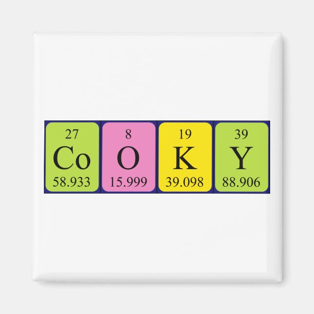 Cooky Periodisk magnet bord namn (Framsidan)
