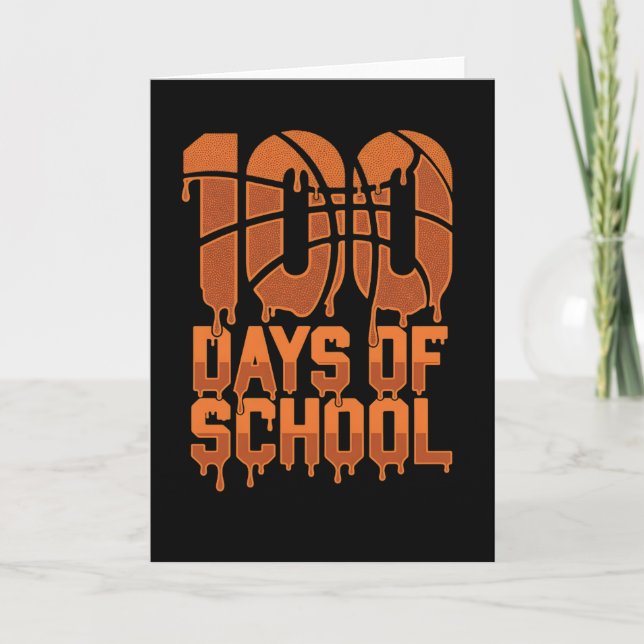 Cool 100 dagar skola basketälskare klassrum kort (Framsida)