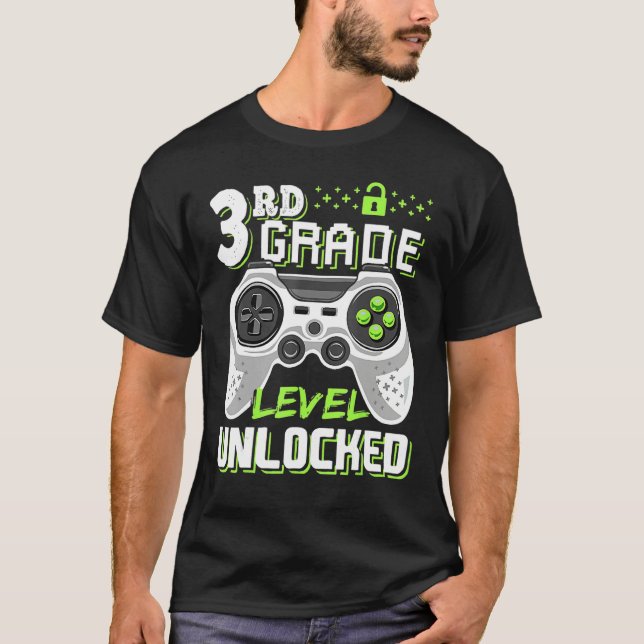 Cool 3rd Grade Level Unlocked Video Game Back To S T Shirt (Framsida)