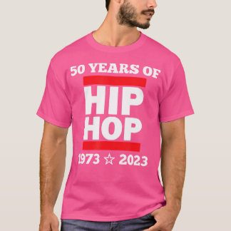 Cool 50 Years Of Hip Hop Fifty Red And White T Shirt