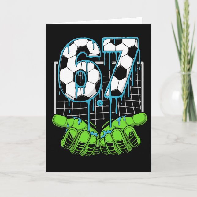 Cool 67 Fotboll Nummer Eld Is Sport Kraft Stil Kort (Framsida)