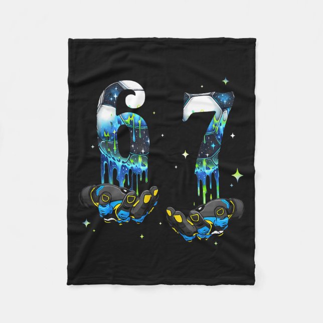 Cool 67 Six Seven Meme Soccer Football Drip Boys K Fleecefilt (Framsidan)