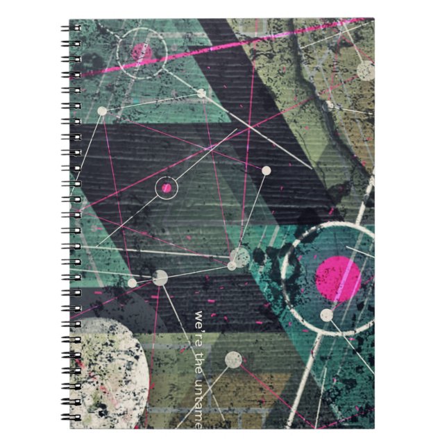 Cool Abstract Digital Graffiti Art Geometic Anteckningsbok (Framsidan)