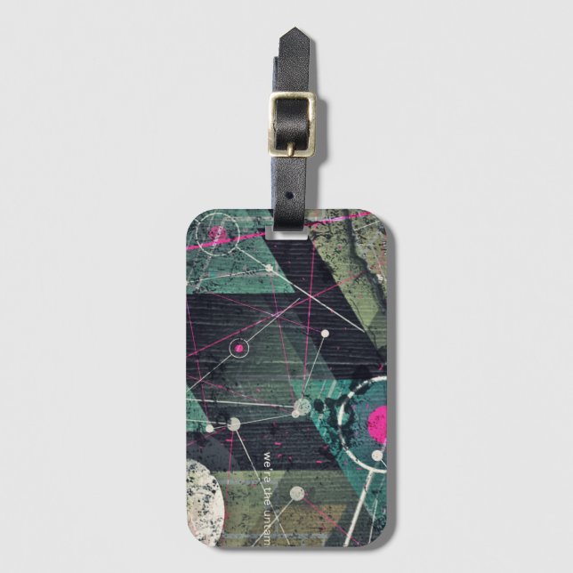 Cool Abstract Digital Graffiti Art Geometic Bagagebricka (Framsida vertikal)