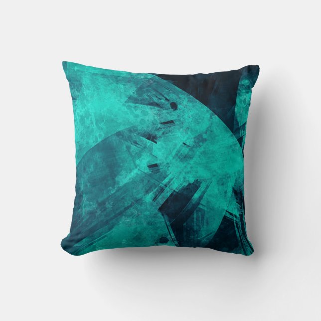 Cool Abstract Jagged Blue Art Kudde (Framsida)