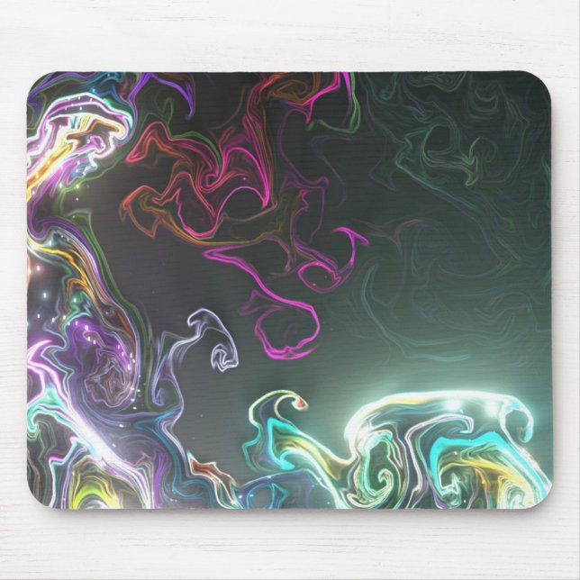 Cool Abstract Neon Liquid Art Black Musmatta (Framsidan)