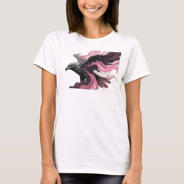 Cool abstrakt örnkonst i rosa komposition t shirt (Framsida)