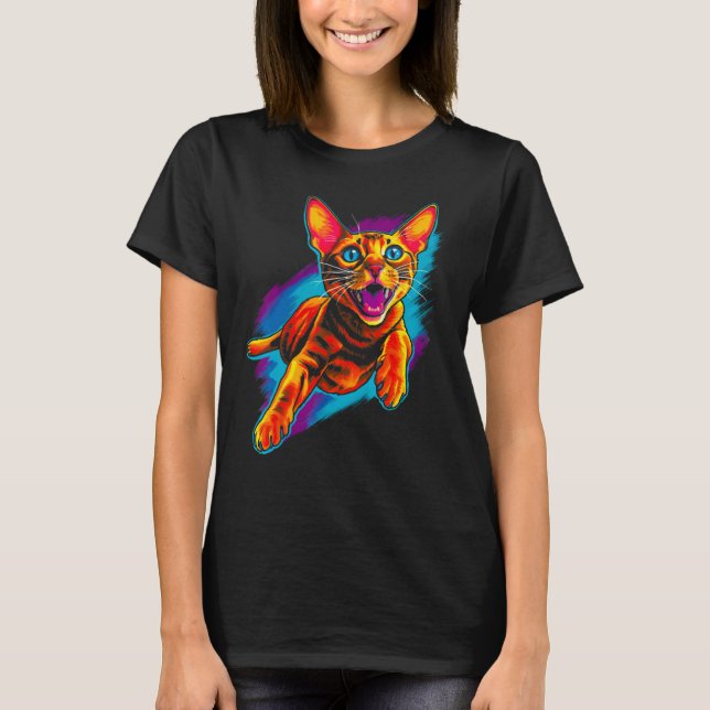 Cool Abyssinian Cat T Shirt (Framsida)
