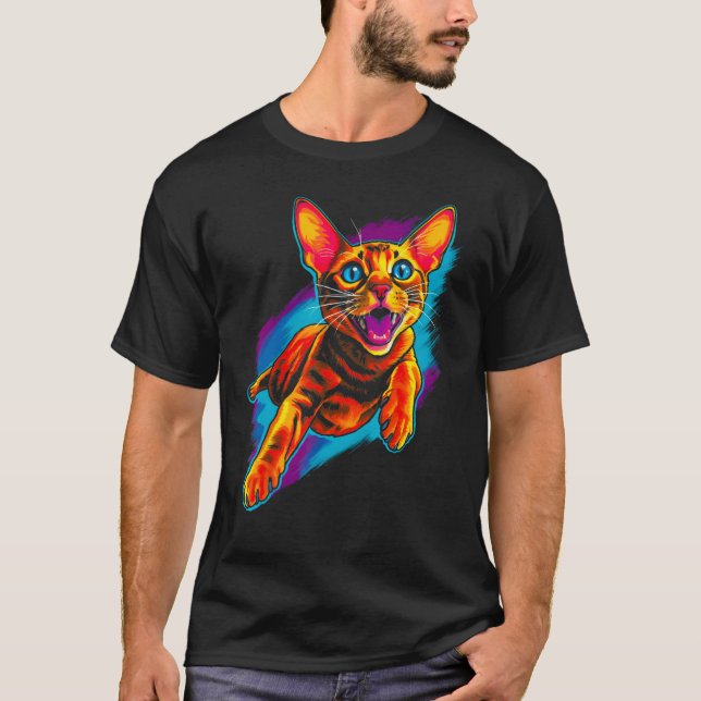 Cool Abyssinian Cat T Shirt (Framsida)