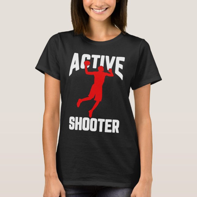Cool Active Shooter Basketball  Men Women T Shirt (Framsida)