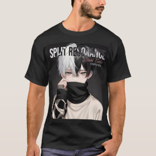 Cool Aesthetic Anime Pojke med Två-Tons Hår och Ma T Shirt