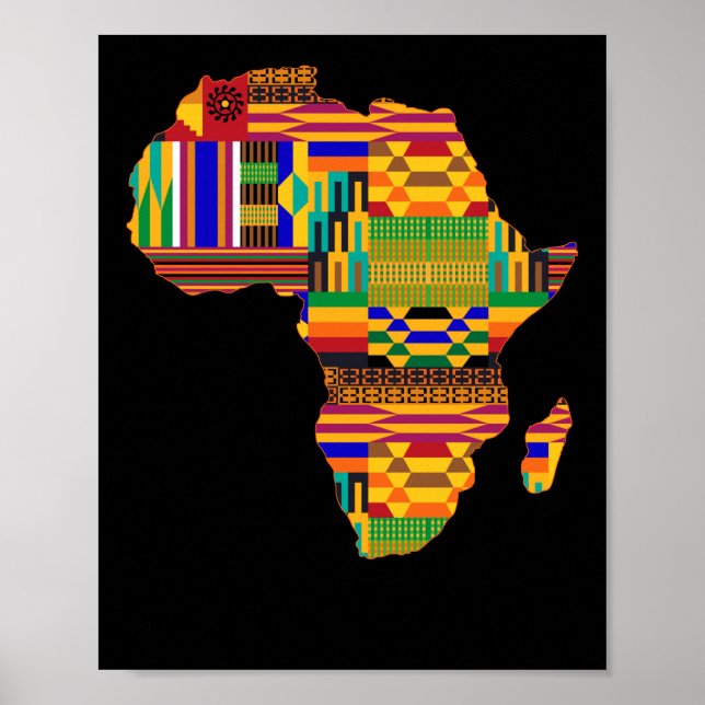 Cool Africa Map Kente Cloth For Wo African Lover Poster (Framsidan)