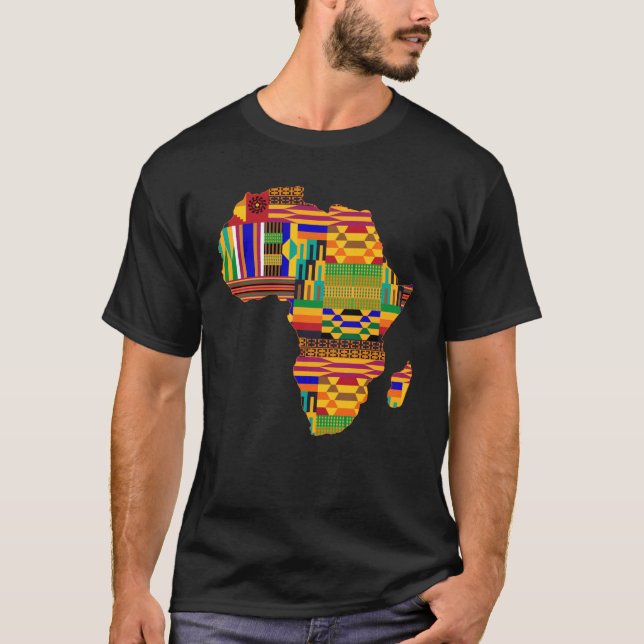 Cool Africa Map Kente Cloth For Wo African Lover T Shirt (Framsida)