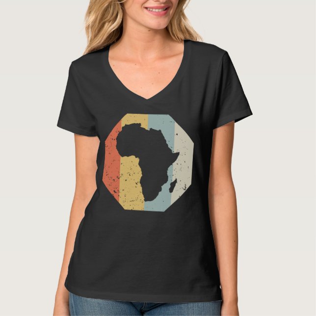 Cool AFRICA WomenMen  Retro African Outline T Shirt (Framsida)