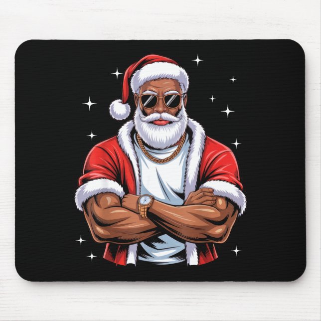 Cool African American Santa Black Christmas Pajama Musmatta (Framsidan)