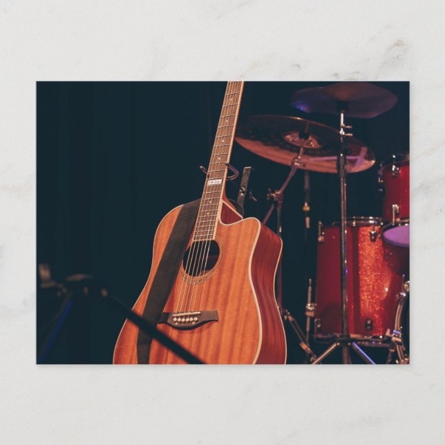 Cool Akustisk Gitarr Vykort (Framsida)