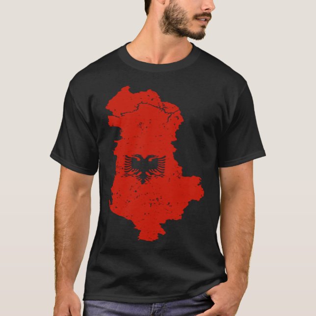 Cool Albania Double Head Eagle Shqiponja For Alban T Shirt (Framsida)