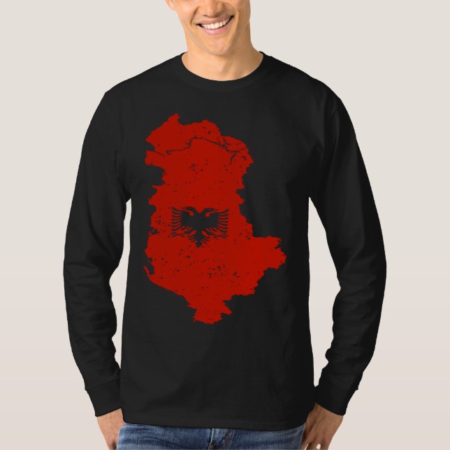 Cool Albania Double Head Eagle Shqiponja For Alban T Shirt (Framsida)