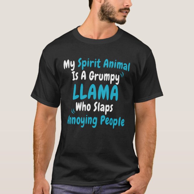 Cool Alpaca My Spirit Animal Is A Grumpy Llama  Sa T Shirt (Framsida)