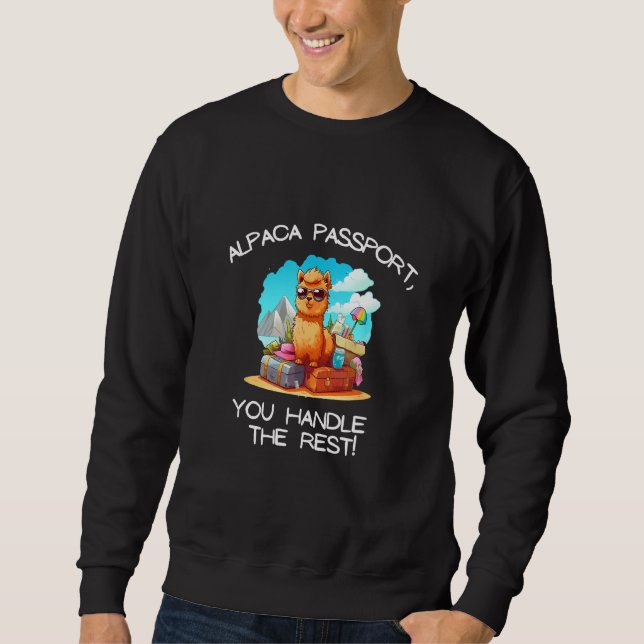Cool Alpaca Passport, You Handle the Rest Tee Men  Lång Ärmad Tröja (Framsida)