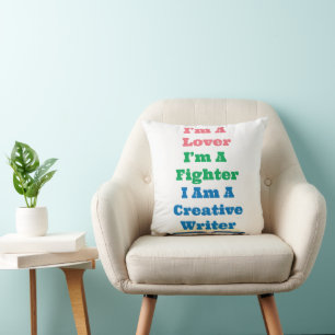 Cool älskare fighter kreativ författare författare kudde