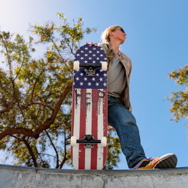 Cool American Flag Help Skateboard! Mini Skateboard Bräda 18,5 Cm (Utomhus 1)