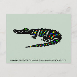Cool Amerikansk KROKODIL - Vilda djur - Natur Grön Vykort