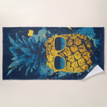Cool Ananas med Solglasögon Pop Art Illustration