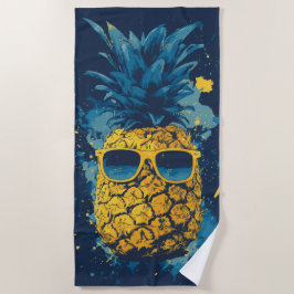 Cool Ananas med Solglasögon Pop Art Illustration