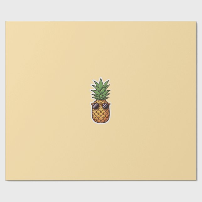 Cool Ananas med Solglasögon Presentpapper (Platt)