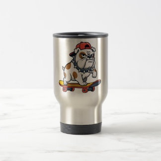 Cool Angry Baby Bulldog Skateboard Travel Mug Resemugg