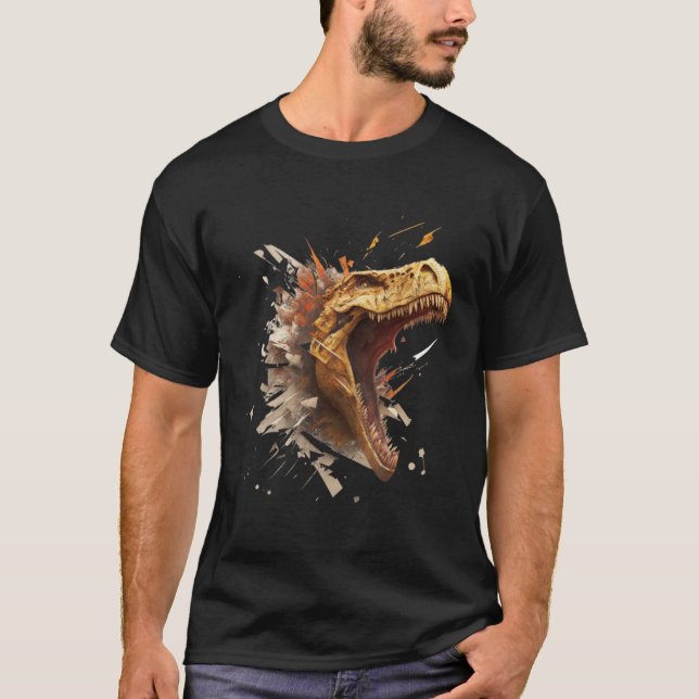 Cool angry dinosaur Tyrannosaurus Rex  1 T Shirt (Framsida)