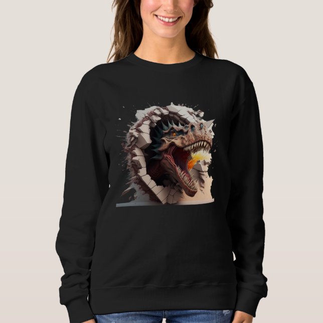 Cool angry dinosaur Tyrannosaurus Rex  4 T Shirt (Framsida)