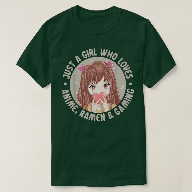 Cool Anime T-shirt Anime Ramen Och Videospel Entus (Design framsida)